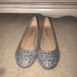 Silver sparkling shoe